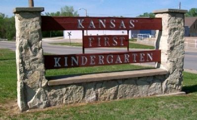Kansas' First Kindergarten Marker image. Click for full size.