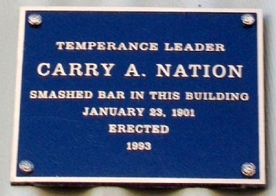Carry A. Nation Marker image. Click for full size.