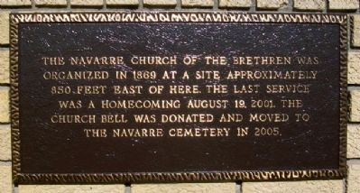 Navarre Church of the Brethren Marker image. Click for full size.