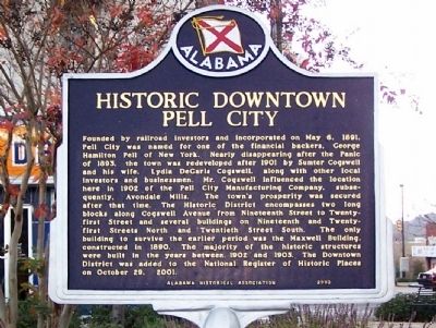 Historic Downtown Pell City Marker image. Click for full size.