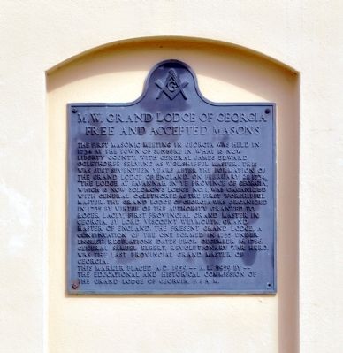 M. W. Grand Lodge of Georgia Marker image. Click for full size.