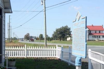 Cokesbury Church Marker, looking west along Seashore Highway (DE 404) image. Click for full size.