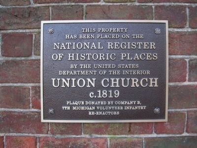 National Register of Historic Places plaque for the Union Church image. Click for full size.