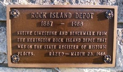 Rock Island Depot Marker. Click for full size. Rock Island Depot Marker image. Click for full size.