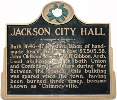 Jackson City Hall Marker. Click for full size. Jackson City Hall Marker image. Click for full size.