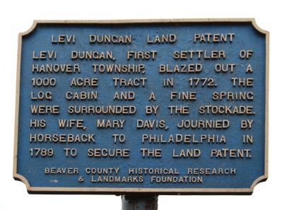 Levi Dungan Land Patent Marker image. Click for full size.