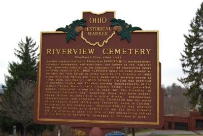 Riverview Cemetery Marker (rear) image. Click for full size.