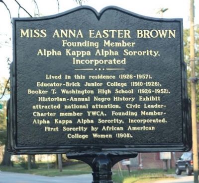 Miss Anna Easter Brown Historical Marker
