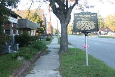 Miss Anna Easter Brown Marker, looking north along Atlantic Avenue. Click for full size. Miss Anna Easter Brown Marker, looking north along Atlantic Avenue image. Click for full size.