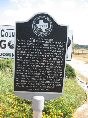 Camp Huntsville Marker. Click for full size. Camp Huntsville Marker image. Click for full size.