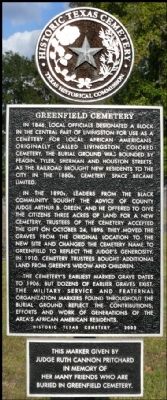Greenfield Cemetery Marker image. Click for full size.