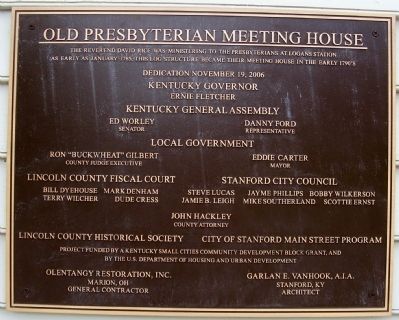 Old Presbyterian Meeting House plaque image. Click for full size.