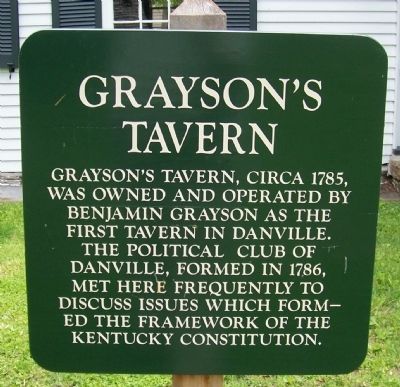 Grayson's Tavern Sign in Front of Tavern image. Click for full size.