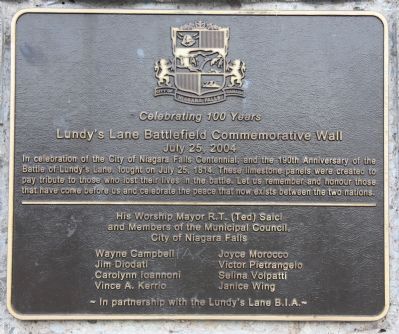 Lundy's Lane Battlefield Commemorative Wall Marker image. Click for full size.