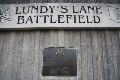 Lundy's Lane Battlefield Commemorative Wall Marker. Click for full size. Lundy's Lane Battlefield Commemorative Wall Marker image. Click for full size.