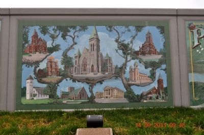 Paducah architecture reflected the settlers' different religious faiths. Marker image. Click for full size.