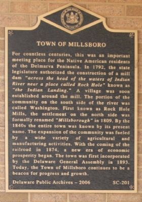 Town of Millsboro Marker image. Click for full size.