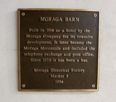 Moraga Barn Marker. Click for full size. Moraga Barn Marker image. Click for full size.