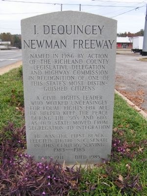 I. DeQuincey Newman Freeway Marker image. Click for full size.
