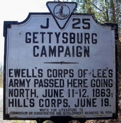 Gettysburg Campaign Marker J-25. Click for full size. Gettysburg Campaign Marker J-25 image. Click for full size.