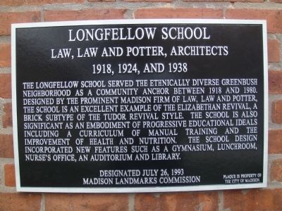 Longfellow School Marker. Click for full size. Longfellow School Marker image. Click for full size.