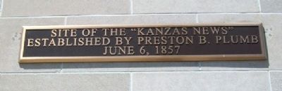 Site of the "Kanzas News" Marker image. Click for full size.