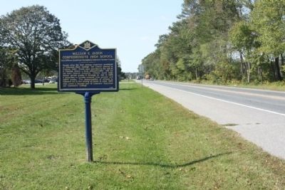 William C. Jason Comprehensive High School Marker looking west along Seashore Highway image. Click for full size.