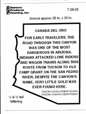 Caρada Del Oro Marker. Click for full size. Caρada Del Oro Marker image. Click for full size.