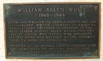 William Allen White Marker image. Click for full size.