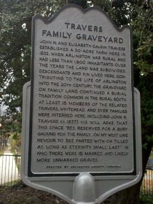 Travers Family Graveyard Marker image. Click for full size.