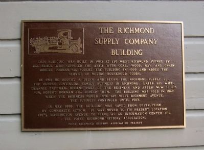 The Richmond Supply Company Building Marker. Click for full size. The Richmond Supply Company Building Marker image. Click for full size.