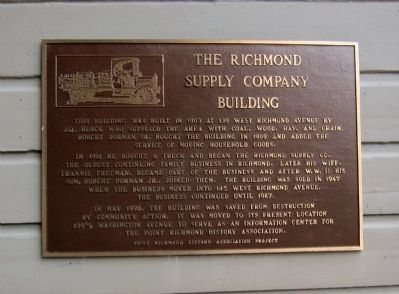 The Richmond Supply Company Building Marker image. Click for full size.