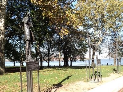 Markers on Liberty Island image. Click for full size.