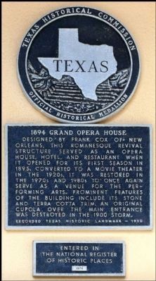 1894 Grand Opera House Marker. Click for full size. 1894 Grand Opera House Marker image. Click for full size.