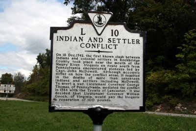 Indian and Settler Conflict Marker image. Click for full size.
