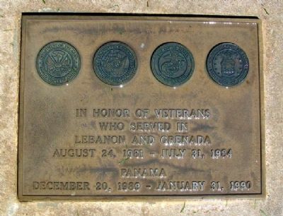 Lebanon, Grenada, and Panama Veterans Memorial image. Click for full size.