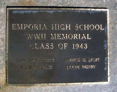 Emporia High School Class 1943 WWII Memorial image. Click for full size.