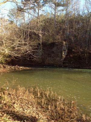 Foundation of old Wesson's mill and remains of dam to left image. Click for full size.