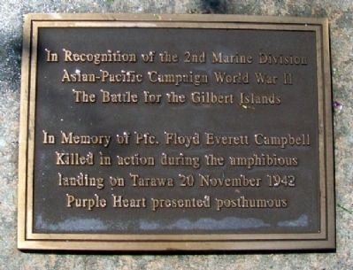 PFC Floyd Everett Campbell Memorial. Click for full size. PFC Floyd Everett Campbell Memorial image. Click for full size.