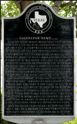 Galveston "News," C.S.A. Marker image. Click for full size.