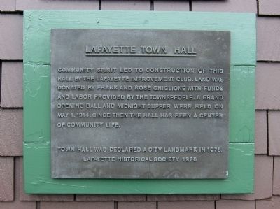 Lafayette Town Hall Marker image. Click for full size.