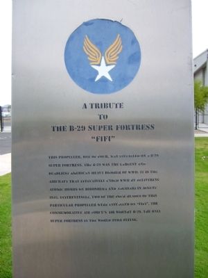 A Tribute to the B-29 Super Fortress "FIFI" Marker. Click for full size. A Tribute to the B-29 Super Fortress "FIFI" Marker image. Click for full size.