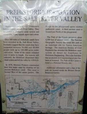 Prehistoric Irrigation in the Salt River Valley Marker image. Click for full size.