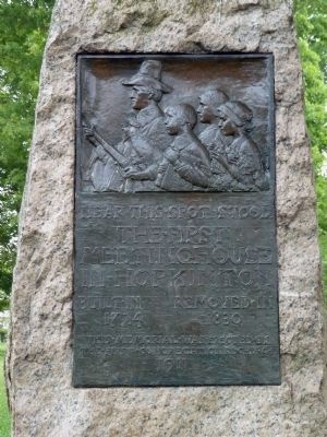 First Meetinghouse in Hopkinton Marker. Click for full size. First Meetinghouse in Hopkinton Marker image. Click for full size.
