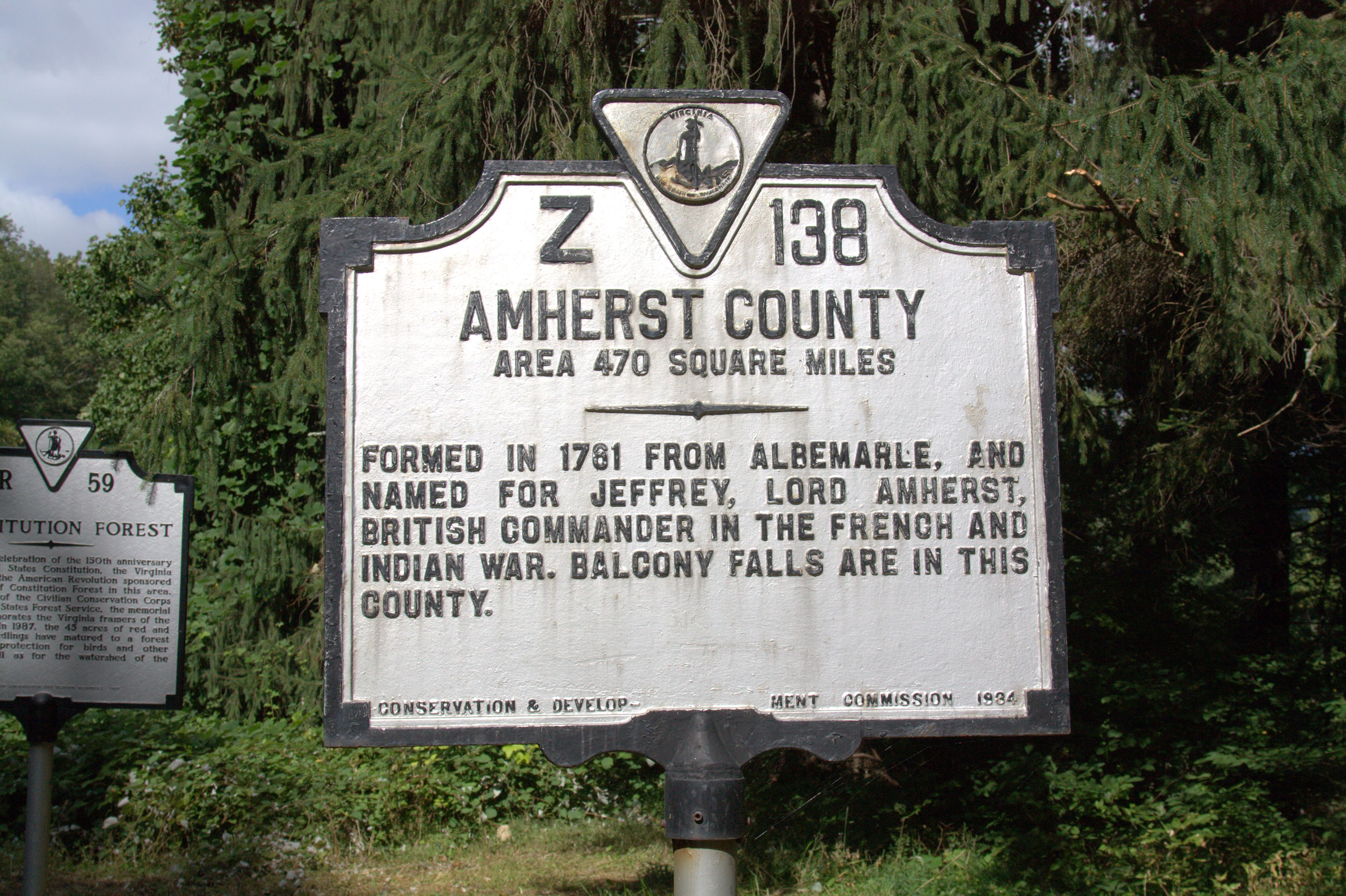 Amherst County Face of Marker