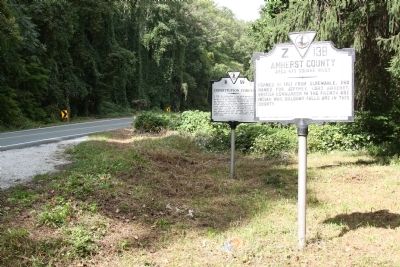 Amherst County / Rockbridge County Marker with Constitution Forest Marker. Click for full size. Amherst County / Rockbridge County Marker with Constitution Forest Marker image. Click for full size.