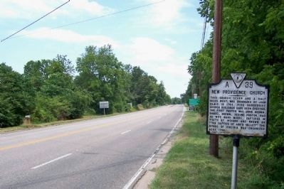 New Providence Church Marker. Click for full size. New Providence Church Marker image. Click for full size.