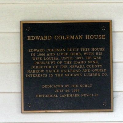 Edward Coleman House Marker image. Click for full size.