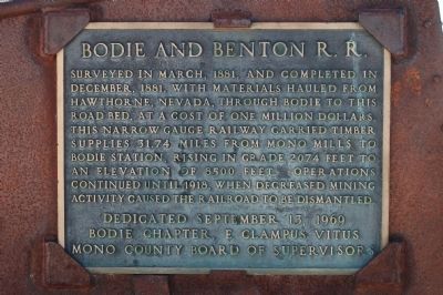 Bodie and Benton R. R. Marker image. Click for full size.