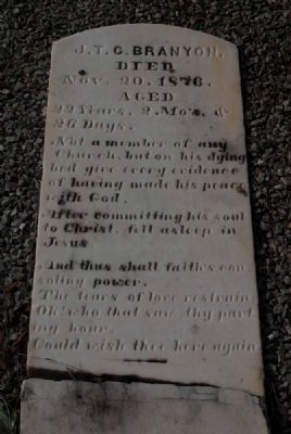 J.T.C. Branyon Tombstone image. Click for full size.